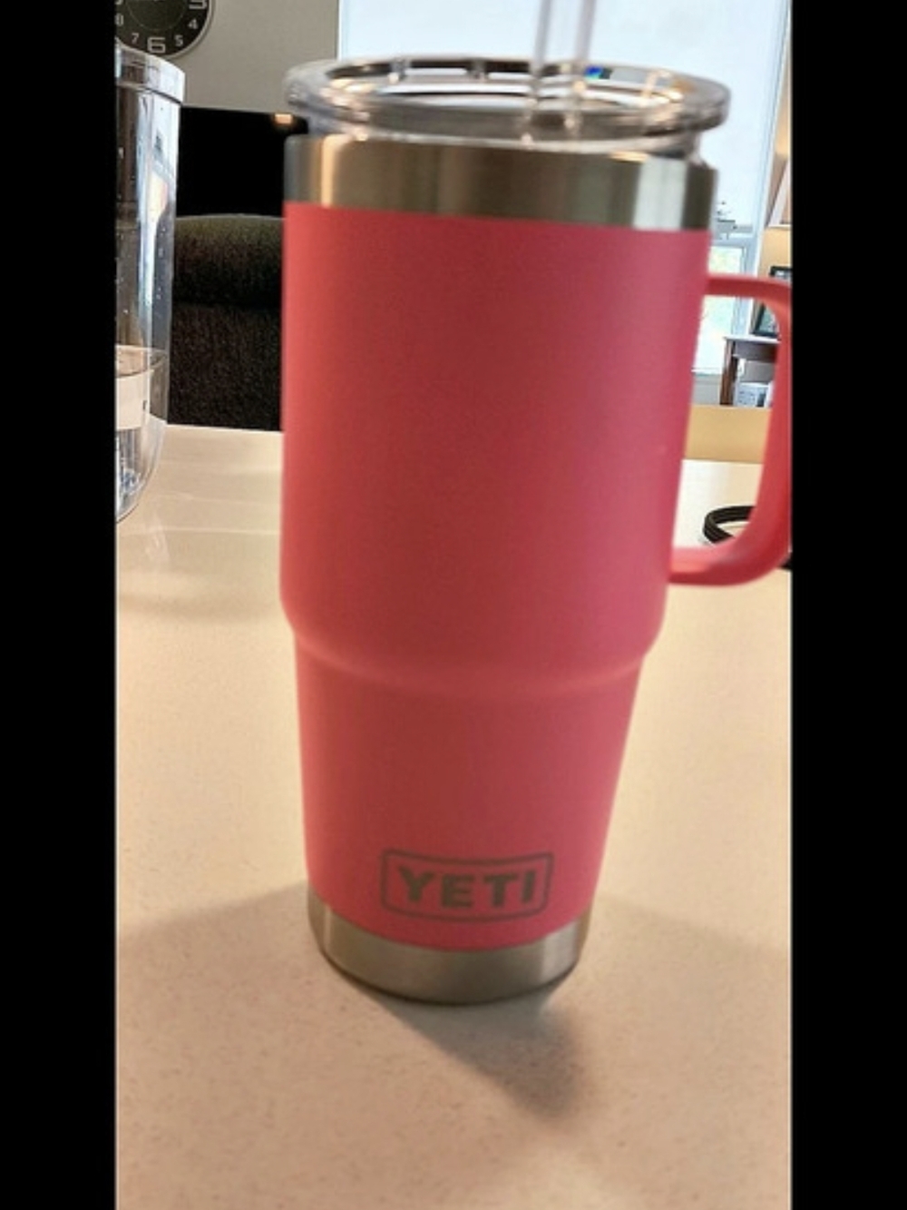 YETI Rambler 25 oz Tumbler with Handle Pink Tumbler with Handle